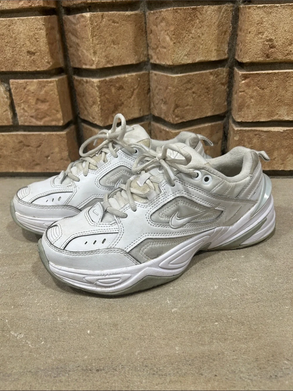 Nike M2K Tekno White Pure Platinum Sneakers Womens Size 8.5 AO3108-100